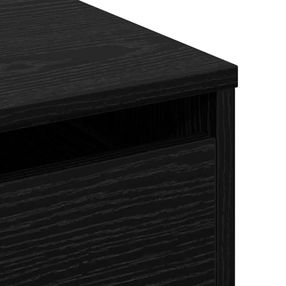 vidaXL Armarios Y Almacenamiento-Cajonera con cajón Negro 60 x 41 x 58 cm Madera de ingeniería