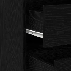 vidaXL Armarios Y Almacenamiento-Cajonera con cajón Negro 60 x 41 x 58 cm Madera de ingeniería