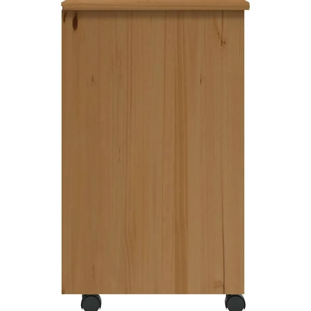 vidaXL Armarios Y Almacenamiento-Cajonera con ruedas MOSS madera maciza pino marrón miel