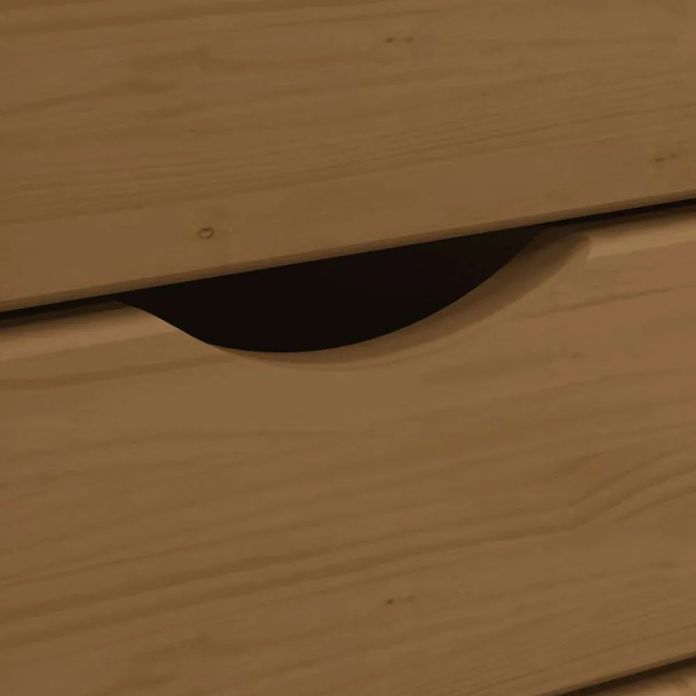vidaXL Armarios Y Almacenamiento-Cajonera con ruedas MOSS madera maciza pino marrón miel