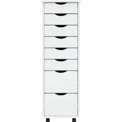 vidaXL Cajonera con ruedas MOSS madera maciza de pino Blanco Outlet