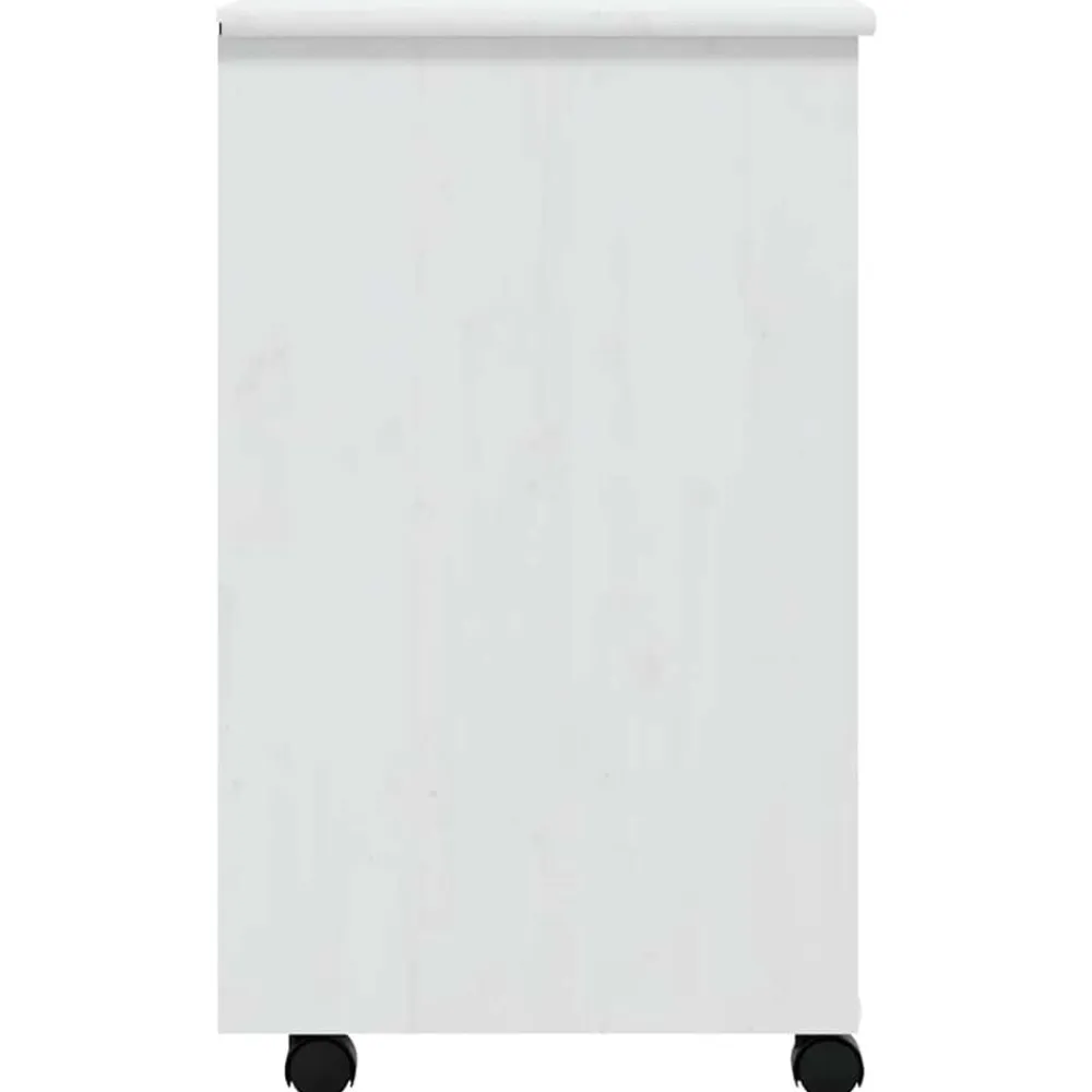 vidaXL Cajonera con ruedas MOSS madera maciza de pino Blanco Best