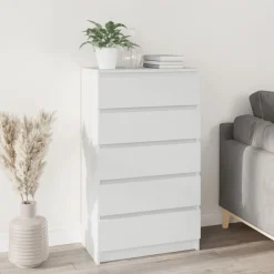 vidaXL Armarios Y Almacenamiento-Cajonera de madera contrachapada 60x36x103 cm