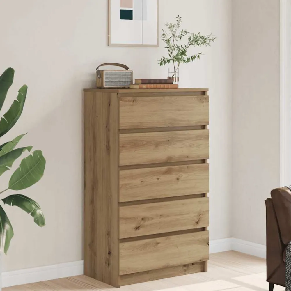 vidaXL Cajonera de madera de ingeniería 60x36x103 cm Roble artisan