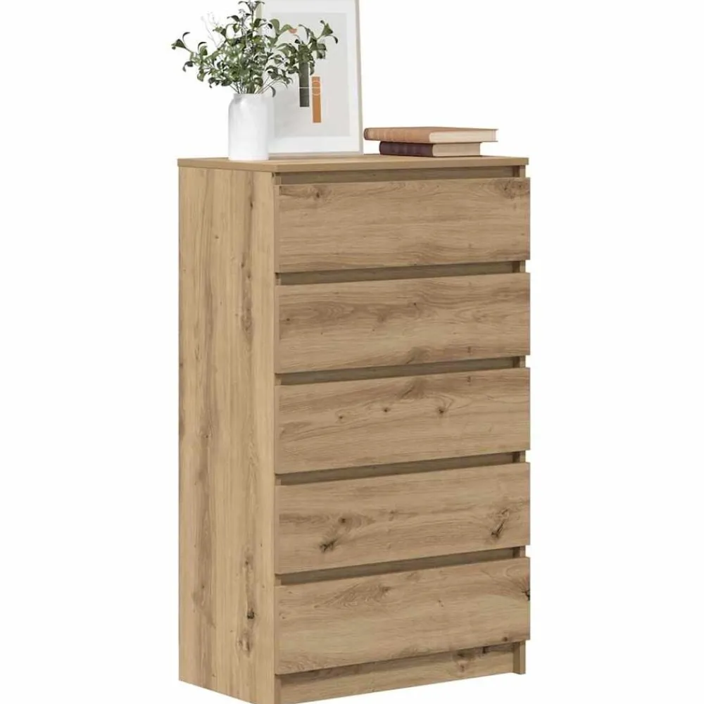 vidaXL Cajonera de madera de ingeniería 60x36x103 cm Roble artisan