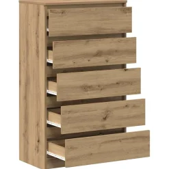 vidaXL Cajonera de madera de ingeniería 60x36x103 cm Roble artisan