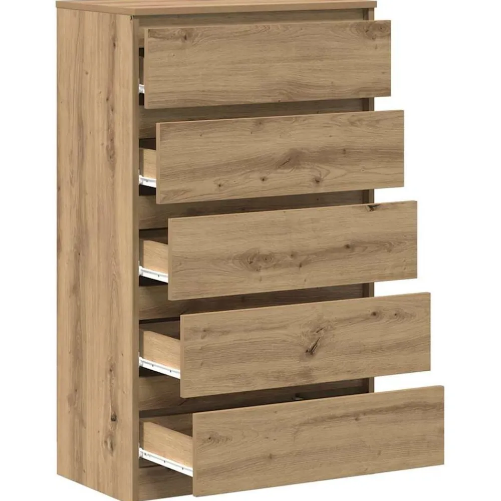 vidaXL Cajonera de madera de ingeniería 60x36x103 cm Roble artisan