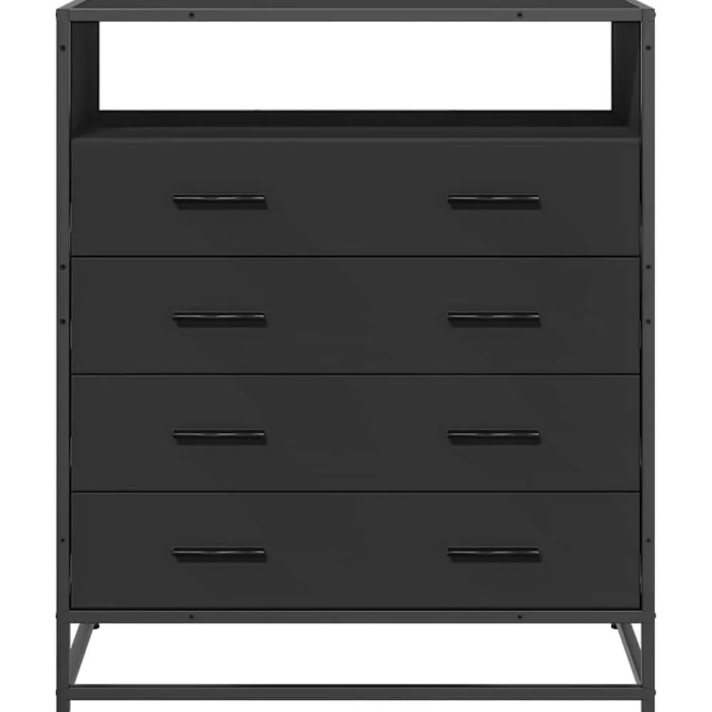 vidaXL Cajonera de madera contrachapada 70x41x83,5 cm Negro Online