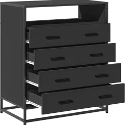 vidaXL Cajonera de madera contrachapada 70x41x83,5 cm Negro Online