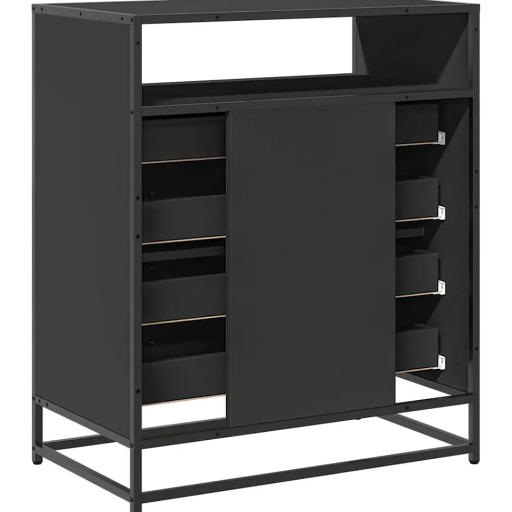 vidaXL Cajonera de madera contrachapada 70x41x83,5 cm Negro Online