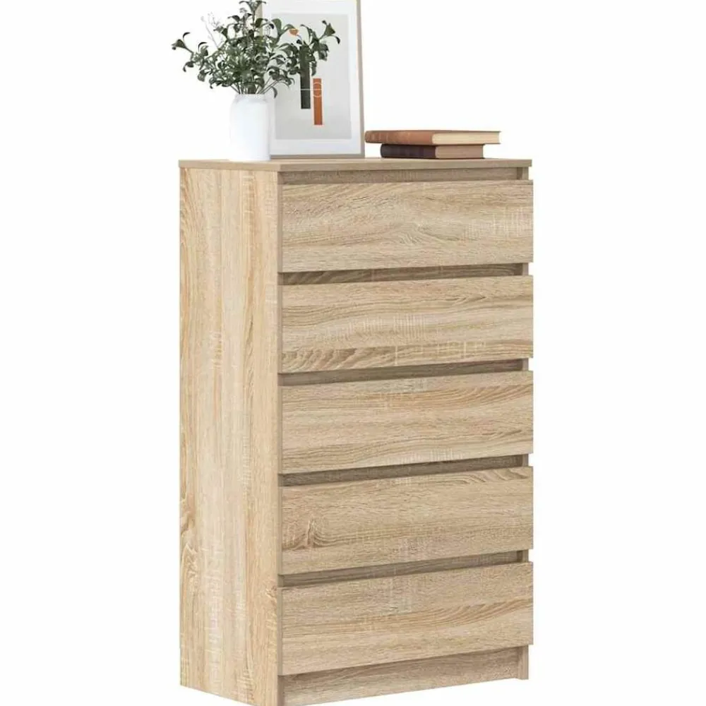 vidaXL Cajonera de madera contrachapada 60x36x103 cm Roble Sonoma Sale