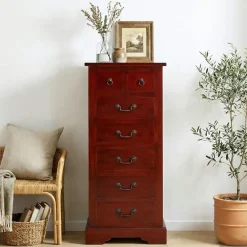 vidaXL Cajonera Marrón 45 x 35 x 100,5 cm Madera de Caoba Sólida Discount