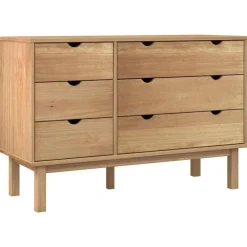 vidaXL Cajonera OTTA madera maciza de pino 111x43x73,5 cm Marr&oacute;n New