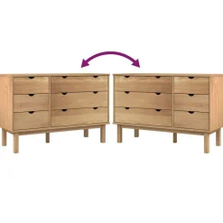 vidaXL Cajonera OTTA madera maciza de pino 111x43x73,5 cm Marrón New