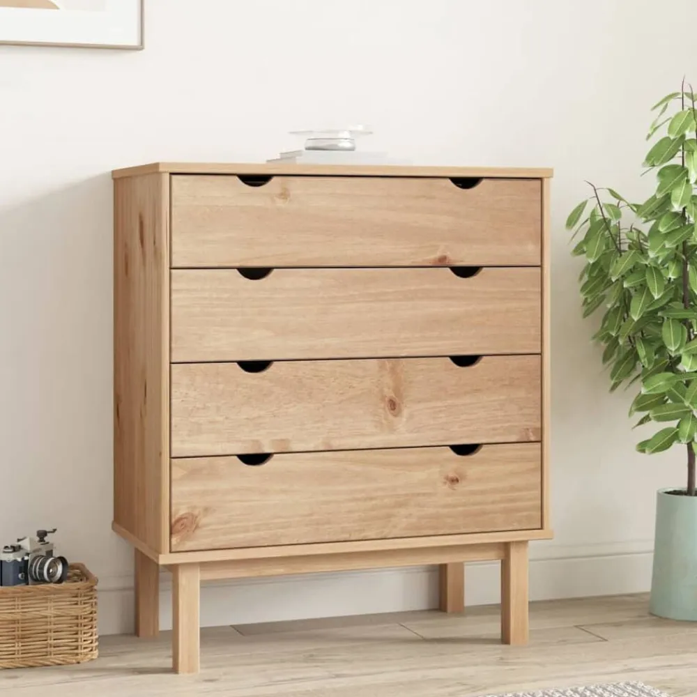 vidaXL Cajonera OTTA madera maciza de pino 76,5x39,5x90 cm Marrón Outlet
