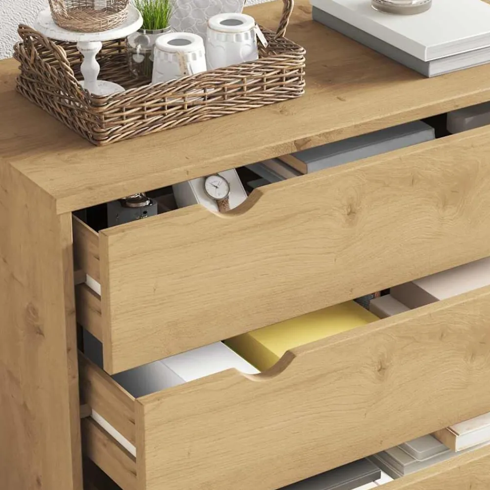 vidaXL Cajonera OTTA madera maciza de pino 76,5x39,5x90 cm Marrón Outlet