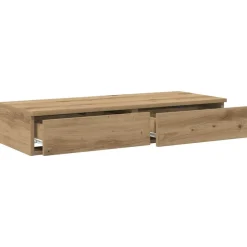 vidaXL Mesas-Cajones de cama con cajón Roble artesanal 100 x 36,5 x 16,5 cm