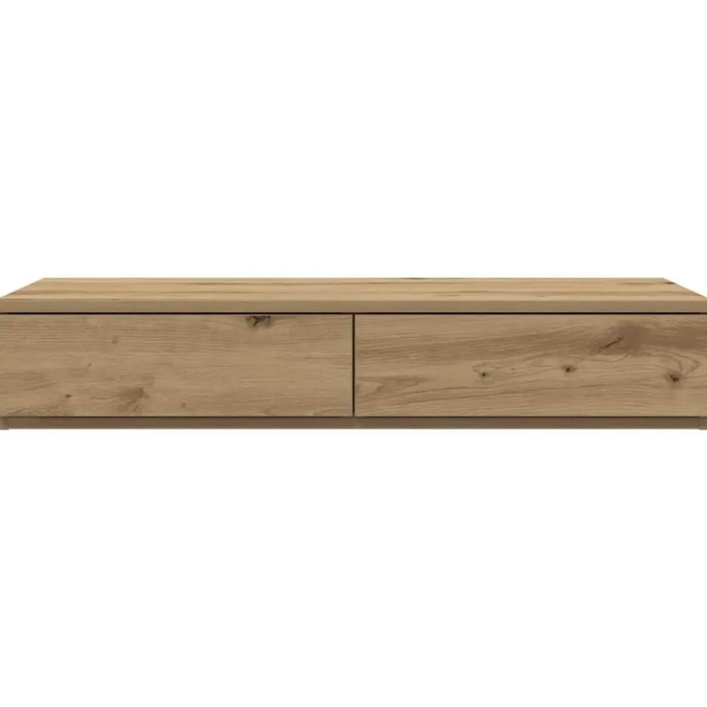 vidaXL Mesas-Cajones de cama con cajón Roble artesanal 100 x 36,5 x 16,5 cm