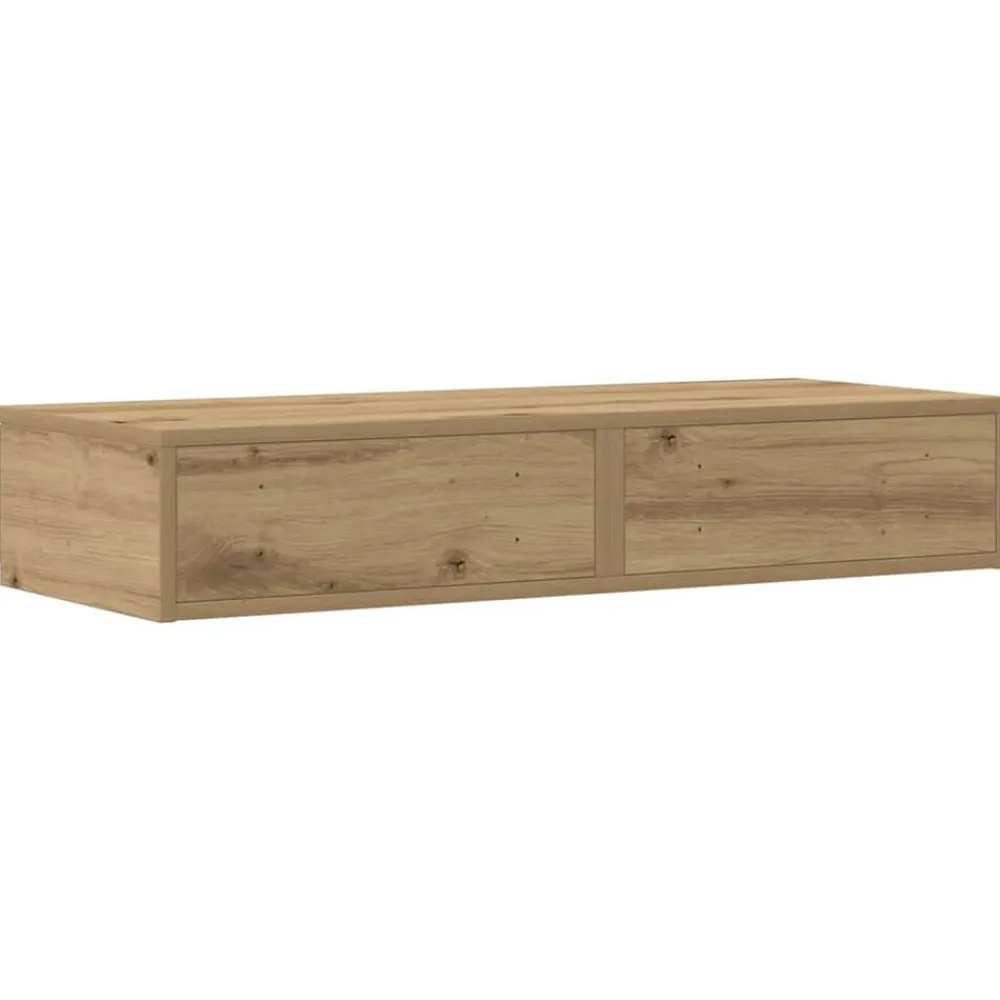 vidaXL Mesas-Cajones de cama con cajón Roble artesanal 100 x 36,5 x 16,5 cm