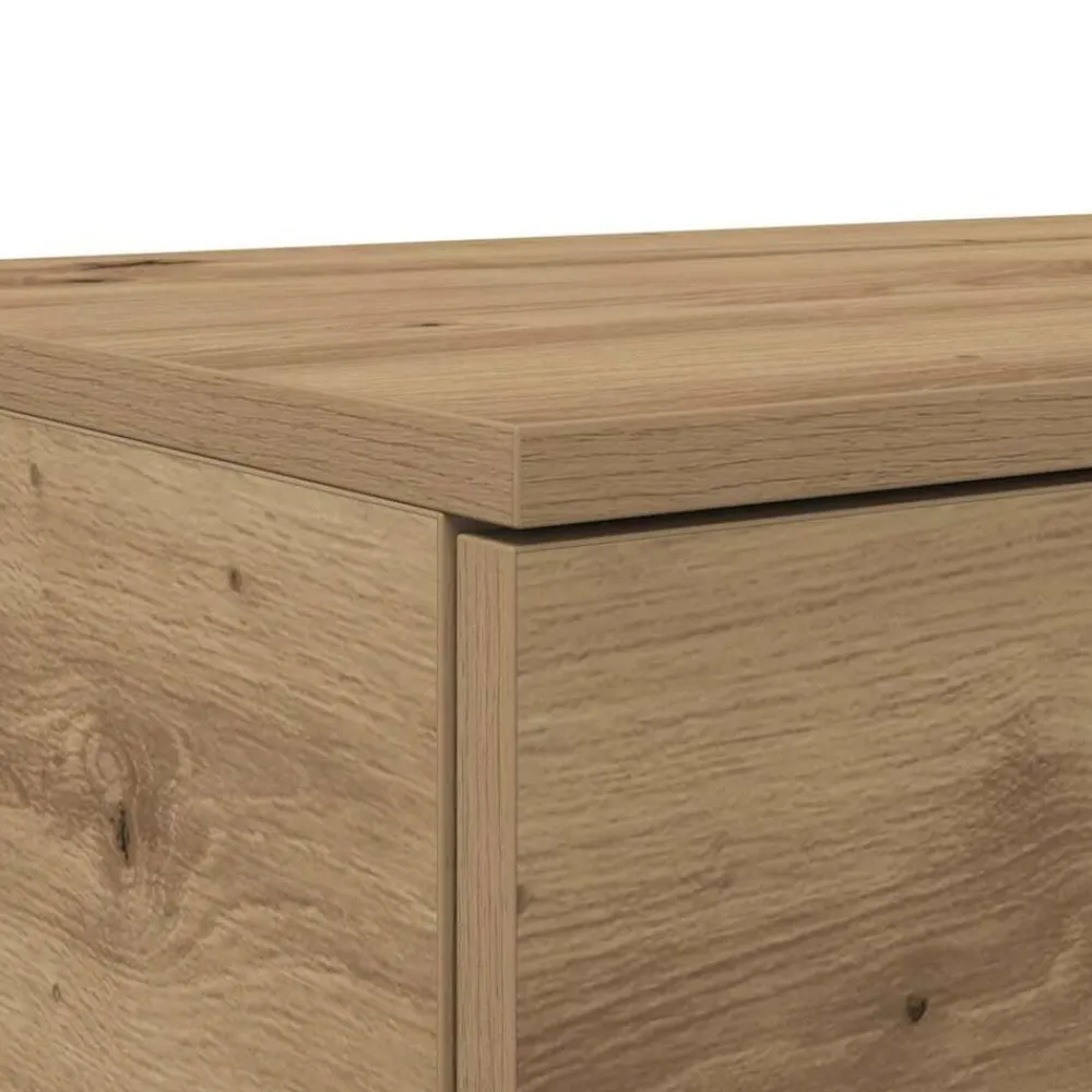 vidaXL Mesas-Cajones de cama con cajón Roble artesanal 100 x 36,5 x 16,5 cm