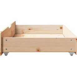 vidaXL Cajones debajo de cama con ruedas 2 uds madera maciza de pino Natural Hot