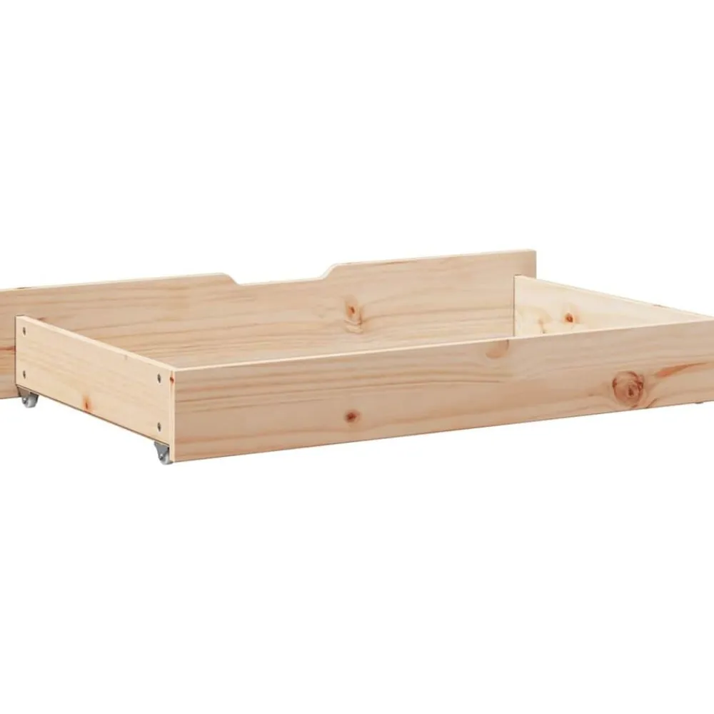 vidaXL Cajones debajo de cama con ruedas 2 uds madera maciza de pino Natural Hot