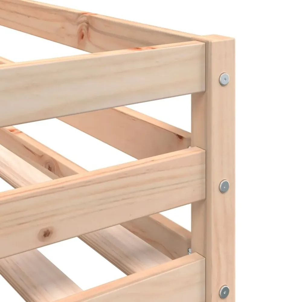 vidaXL Cama alta para niños con túnel madera pino azul 80x200 cm Natural y azul
