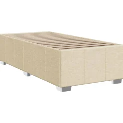 vidaXL Cama box spring con colchón tela color 80x200 cm Crema Best