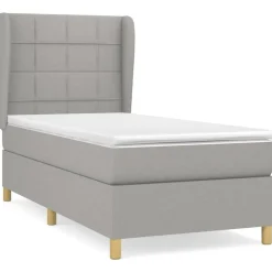vidaXL Cama box spring con colchón tela 80x200 cm Gris claro Hot