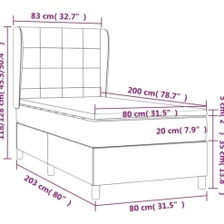 vidaXL Cama box spring con colchón tela 80x200 cm Gris claro Hot
