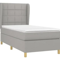 vidaXL Cama box spring con colchón tela 80x200 cm Gris claro Hot