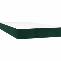 vidaXL Cama box spring colchón y LED terciopelo 80x200 cm Verde oscuro Online