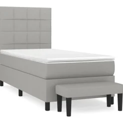 vidaXL Camas Y Accesorios-Cama box spring con colchón tela 80x200 cm