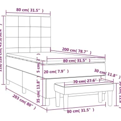 vidaXL Camas Y Accesorios-Cama box spring con colchón tela 80x200 cm