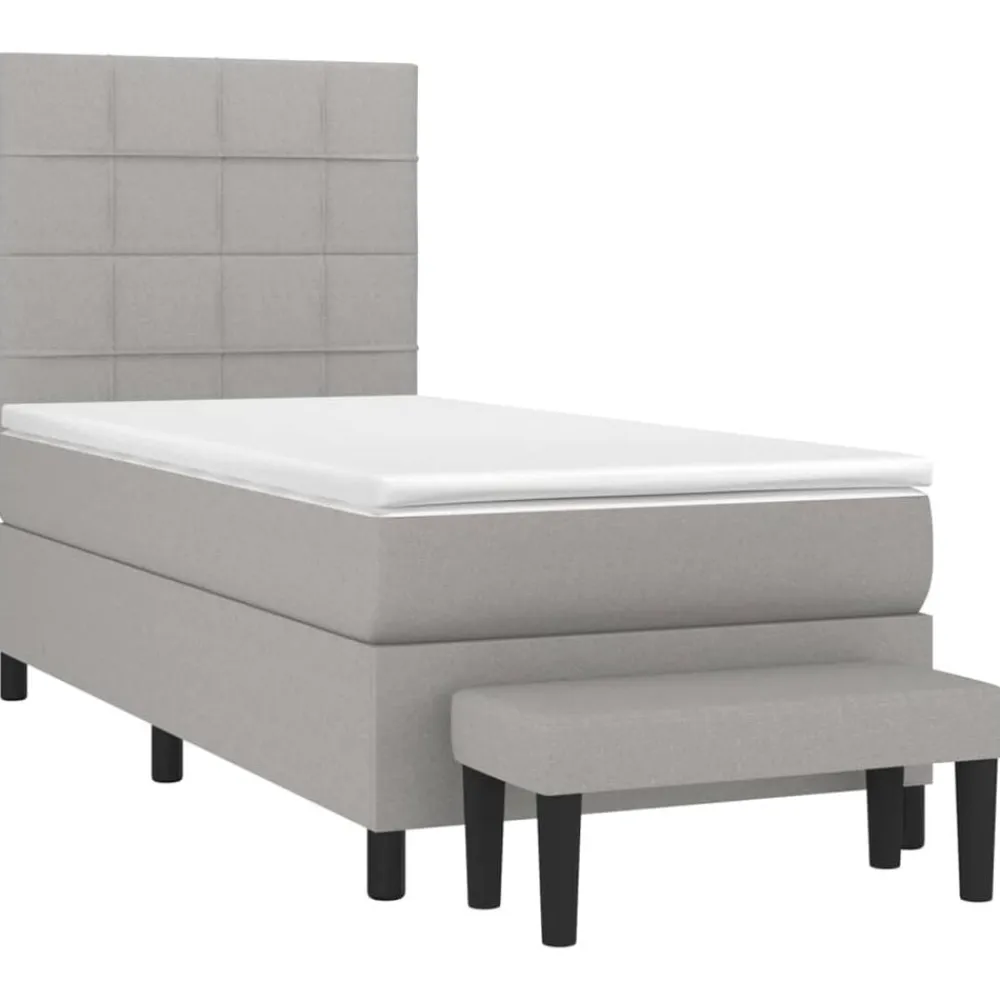 vidaXL Camas Y Accesorios-Cama box spring con colchón tela 80x200 cm