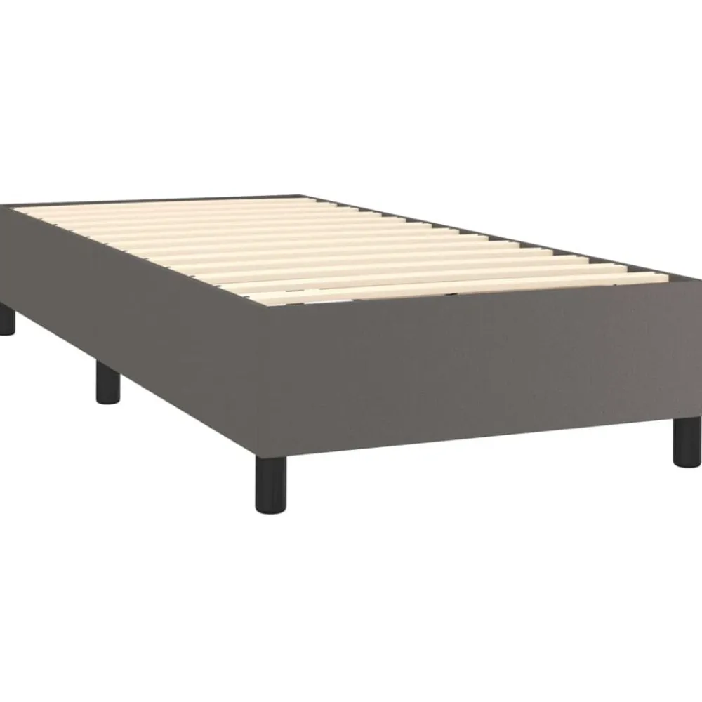 vidaXL Camas Y Accesorios-Cama box spring con colchón cuero sintético 90x190 cm