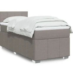 vidaXL Cama box spring con colchón tela gris taupe 80x200 cm Taupé