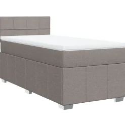 vidaXL Cama box spring con colchón tela gris taupe 80x200 cm Taupé