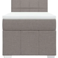 vidaXL Cama box spring con colchón tela gris taupe 80x200 cm Taupé