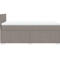 vidaXL Cama box spring con colchón tela gris taupe 80x200 cm Taupé
