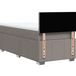 vidaXL Cama box spring con colchón tela gris taupe 80x200 cm Taupé