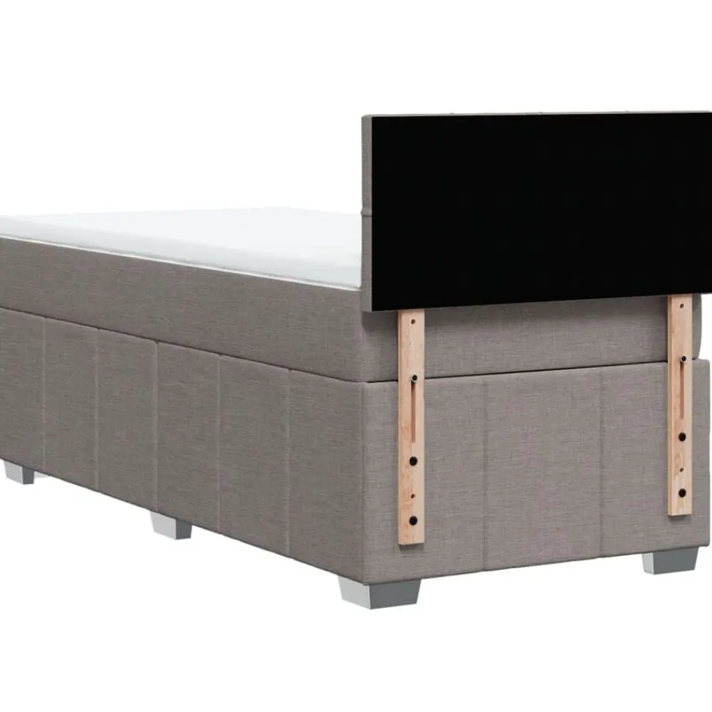 vidaXL Cama box spring con colchón tela gris taupe 80x200 cm Taupé