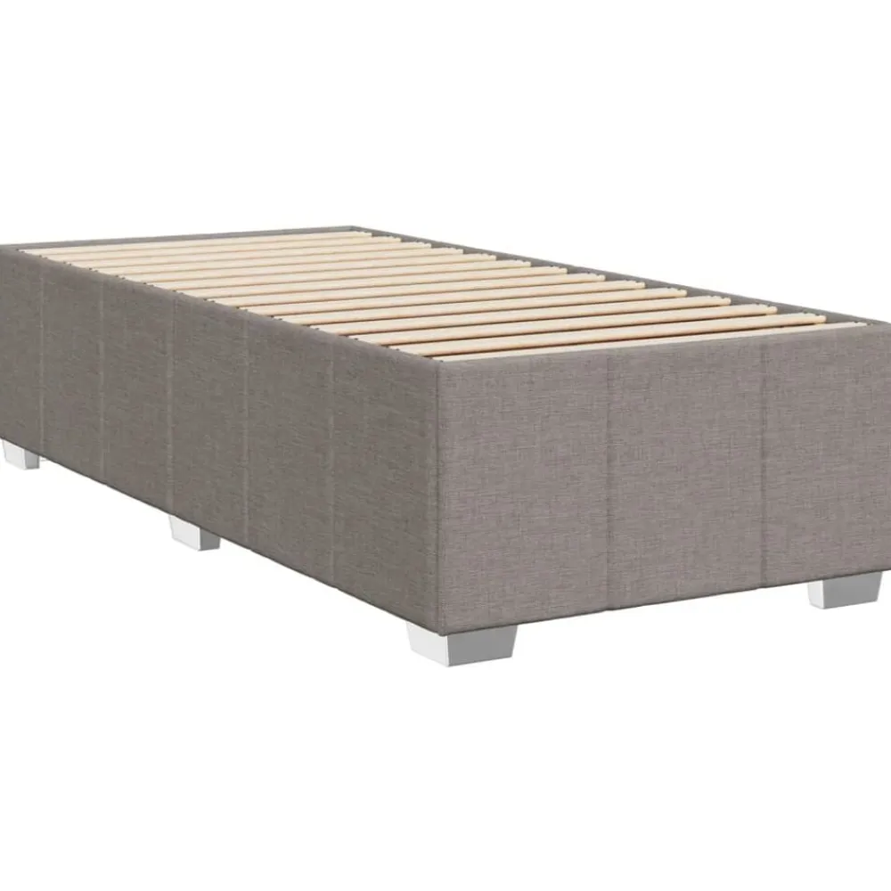 vidaXL Cama box spring con colchón tela gris taupe 80x200 cm Taupé
