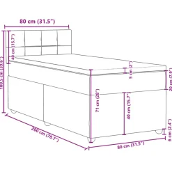 vidaXL Camas Y Accesorios-Cama box spring con colchón tela marrón oscuro 80x200 cm