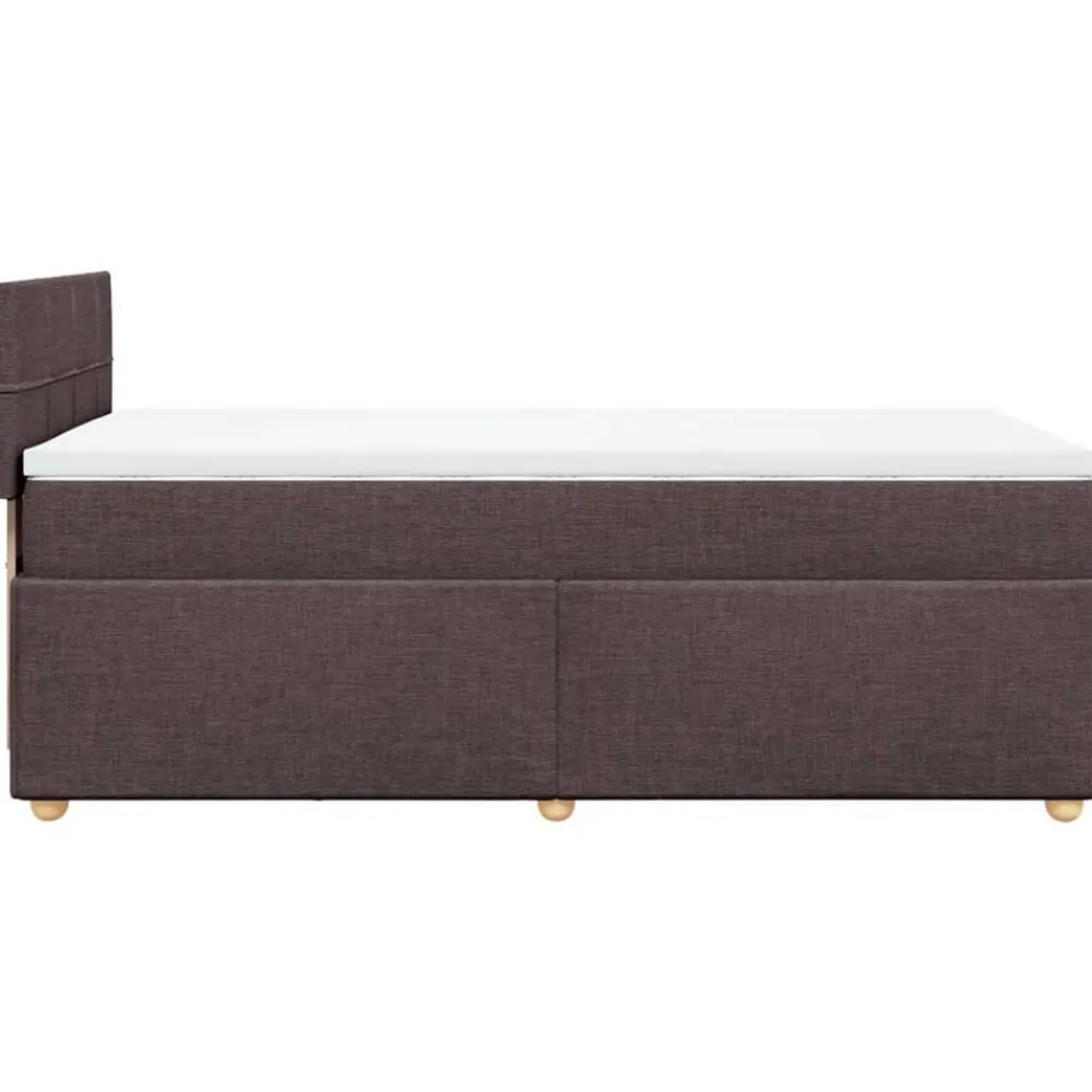 vidaXL Camas Y Accesorios-Cama box spring con colchón tela marrón oscuro 80x200 cm