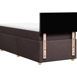 vidaXL Camas Y Accesorios-Cama box spring con colchón tela marrón oscuro 80x200 cm