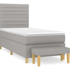 vidaXL Camas Y Accesorios-Cama box spring con colchón tela 80x200 cm