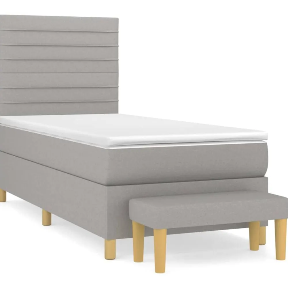 vidaXL Camas Y Accesorios-Cama box spring con colchón tela 80x200 cm
