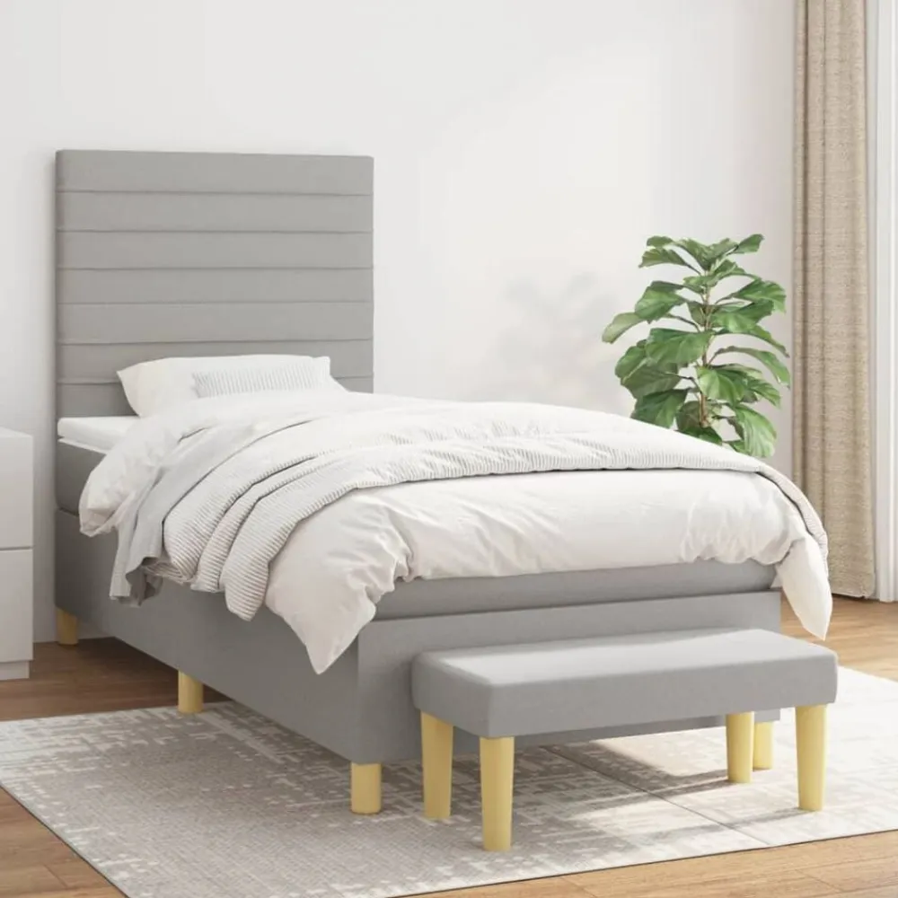 vidaXL Camas Y Accesorios-Cama box spring con colchón tela 80x200 cm