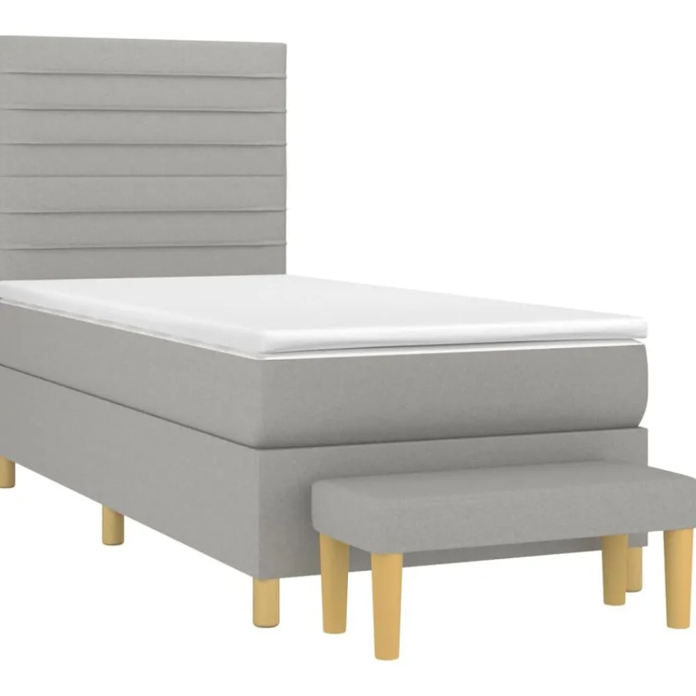 vidaXL Camas Y Accesorios-Cama box spring con colchón tela 80x200 cm